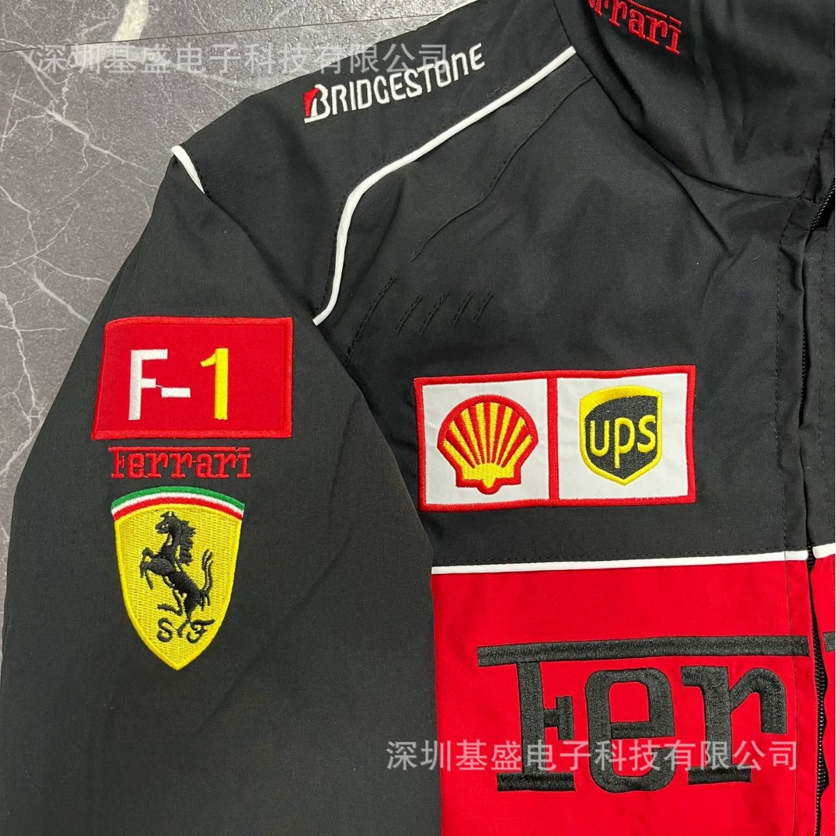 Пуховик (Ferrari) с длинным рукавом, с вышивкой, европейский стиль, на заказ, размеры S–XXL