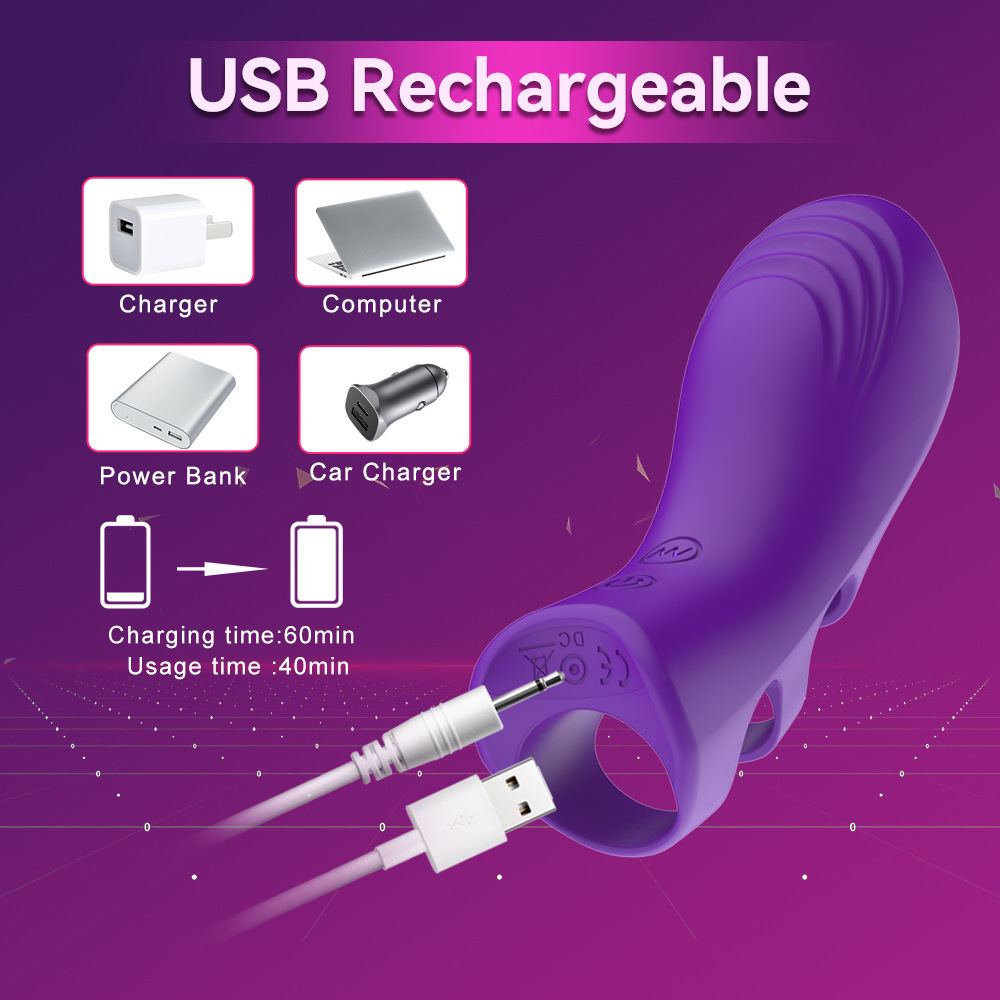 Star Shine Silikon-Vibrator mit 10 Frequenzen, Flirt- und Massagefunktion für Paare, Fingerhülle (Großhandel)_voghion.com