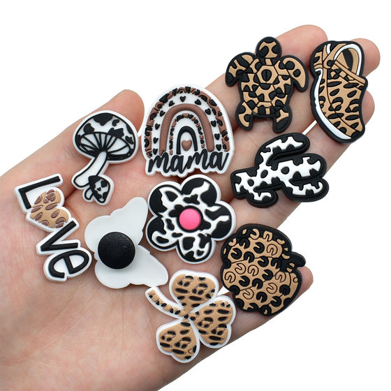 Cartoon Leopard Series Creative New Cute Shoe Flower Decorative Buckle Accessories Diy Soft Rubber Removable Garden Shoe Buckle
