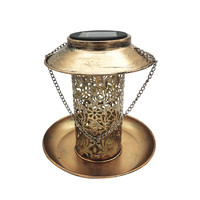 para colgar al aire libre, comedero de pájaros salvajes de metal para cardenales Linterna de jardín solar con gancho en S como ideas de regalo para los amantes de los pájaros