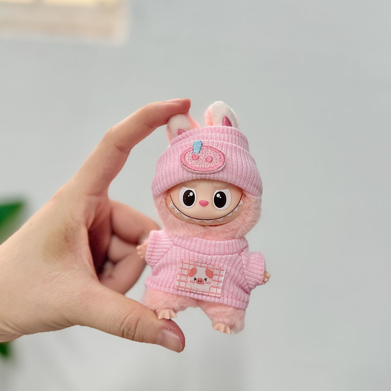 迷你版4.0LABUBU搪胶脸毛绒盲盒玩偶衣服圣诞套装小鼻嘎心底密码|undefined