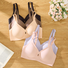 ゼリーストリップサポートプッシュアップ女性のシームレスな軽量下着リキッドファンデーション夏プラスサイズスポーツ衝撃吸収ブラジャー