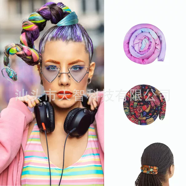 Cross-border Iron Wire Ethnic Style Iron Wire Hair Rope Curling Rod High Horsetail Spiral Lock Colorful Dirty Braids Spiral Dresses