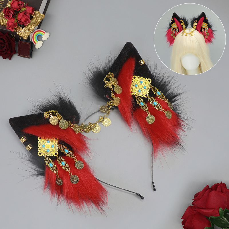 Hecho a mano de peluche lindo bestia oído Cosplay comic show punk diadema chica caliente tocado estilo europeo y americano accesorios para el cabello