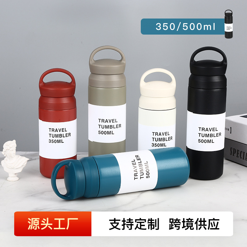 Creativo japonés 304 de acero inoxidable de doble capa de vacío termo taza portátil simple artístico fresco estudiante taza de agua personalización