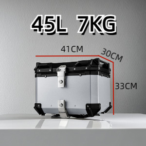 25L-100L plano plata aleación de aluminio tronco anti-caída impermeable a prueba de polvo con forro de cuero multi-accesorios