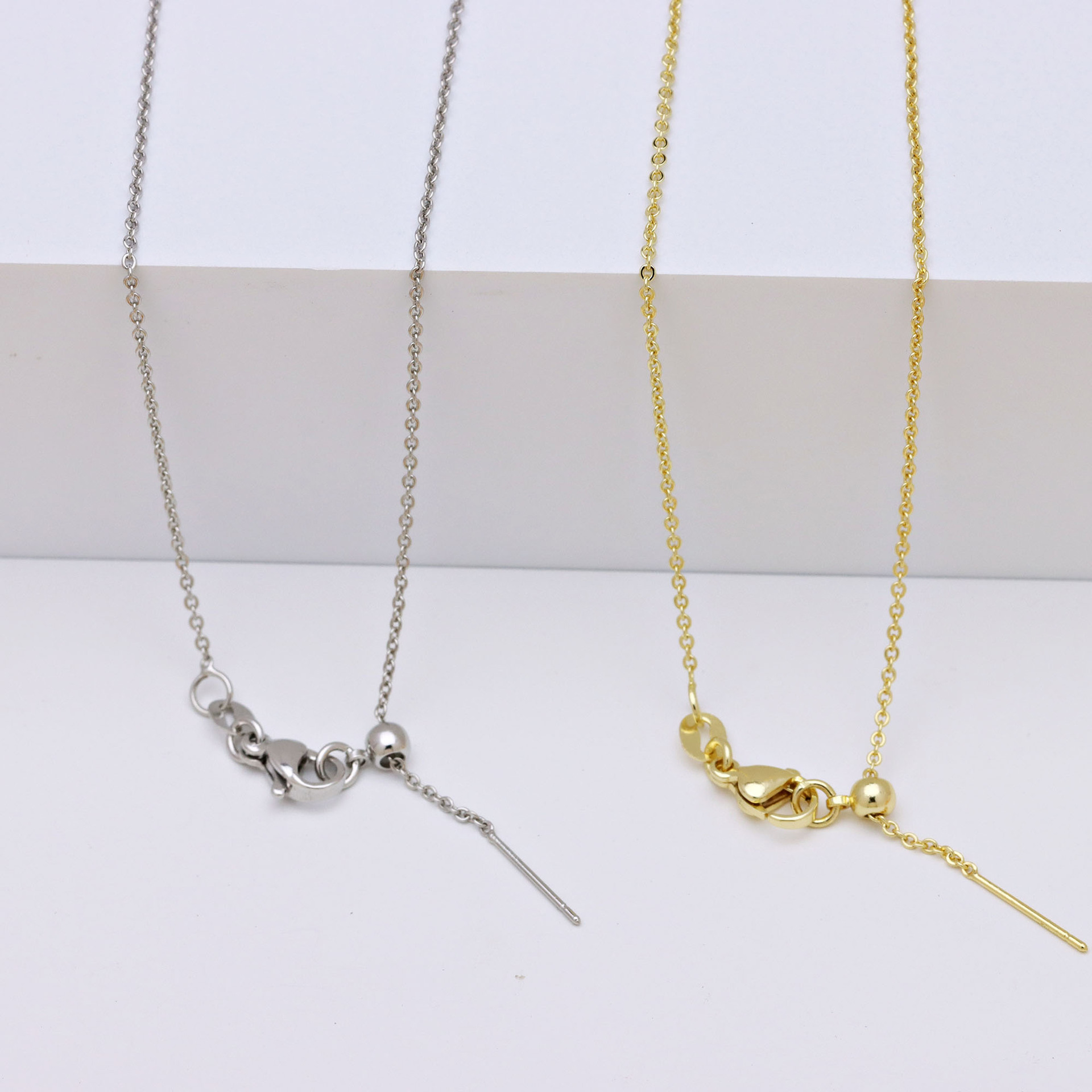 6g Weight 18K Gold Plated Plating Material Necklace Classification Copper Chain Material cable chain, box chain Chain Type 1 Piece Quantity Daily Occasion Copper Material Solid Color Pattern Women's Gender Simple Style, IG Style Style Copper 18K Gold Plated Solid Color Necklace 3