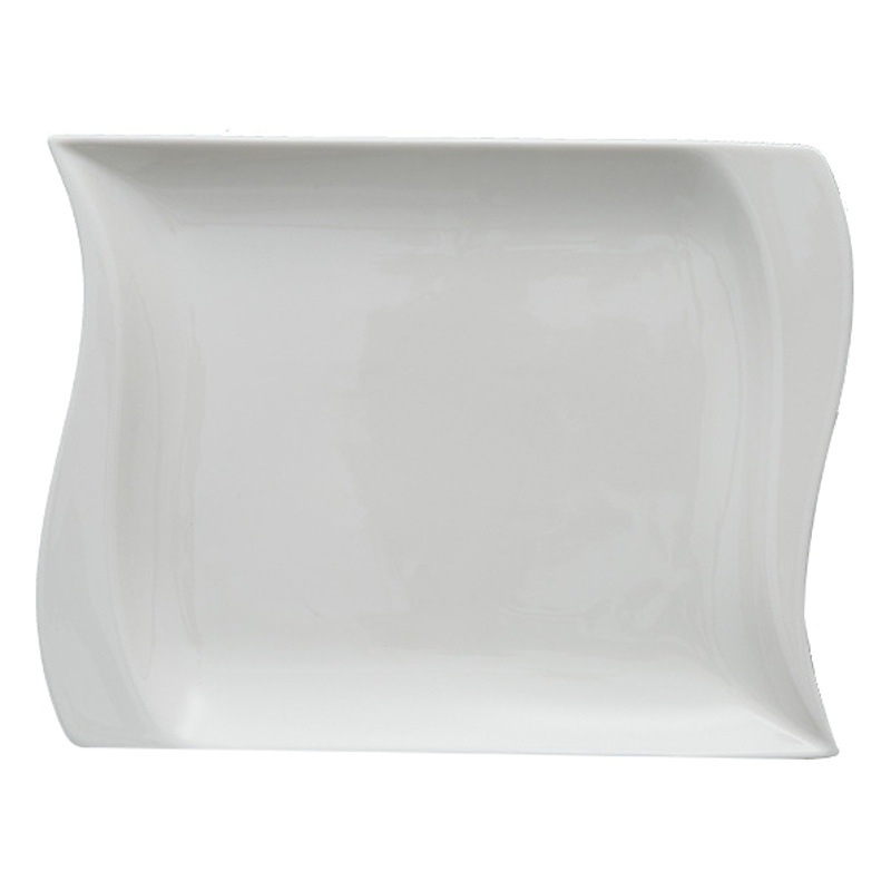 Plato de cerámica estilo occidental, serie Corner, para sopa, pasta, bistec, ensalada.