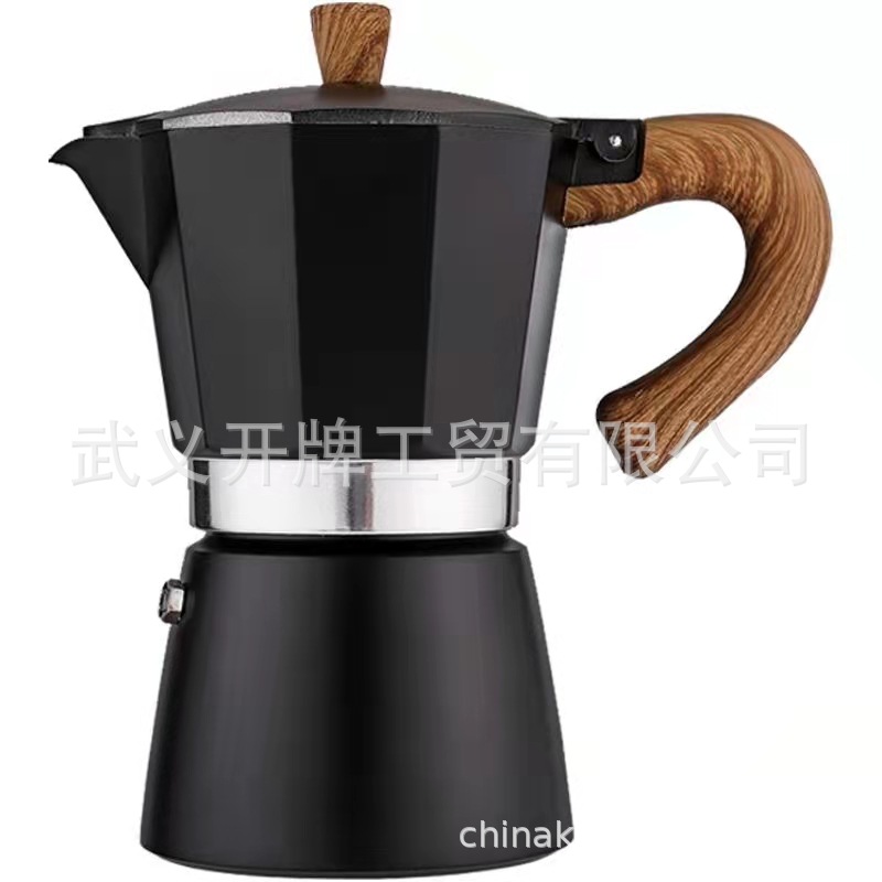 Cruzar la frontera en stock 3 tazas 6 tazas hogar italiano octogonal aluminio mocha olla refinada cafetera europea