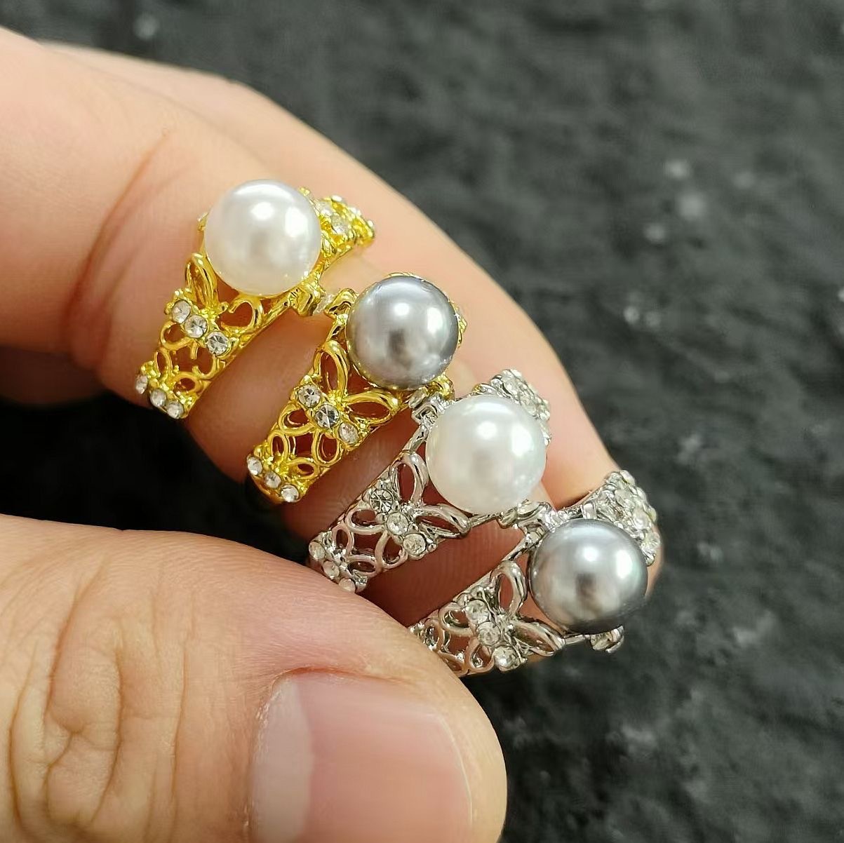 Fashionable elegant organic ring from pearl