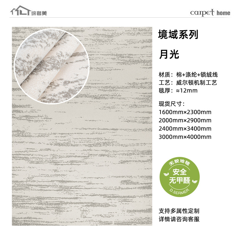 Alfombras sin pegamento sala de estar impermeable anticontaminación sin formaldehído italiano minimalista dormitorio ligero lujoso alto gran área alfombras cubiertas