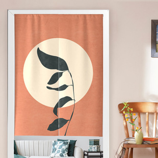 Nordic Style Door Curtain Bedroom ins-style Hanging Curtain Home Punch-free Kitchen Bathroom Shelter Curtain Half-curtain Fabric Partition Curtain