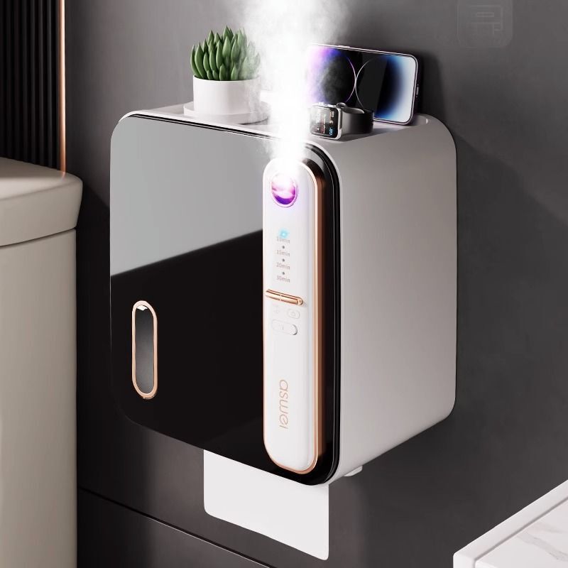 スマートアロマテラピーバスルームティッシュボックストイレットペーパー収納ラックトイレットペーパートイレットペーパーロールボックスパンチフリーホンガオ|undefined