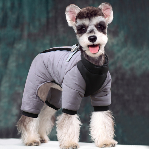 New Cross-border Dog Four-Legged Suit, Warm Winter Dog Clothes, Windproof Puppy Clothes, Pet Cotton Coat, Wholesale