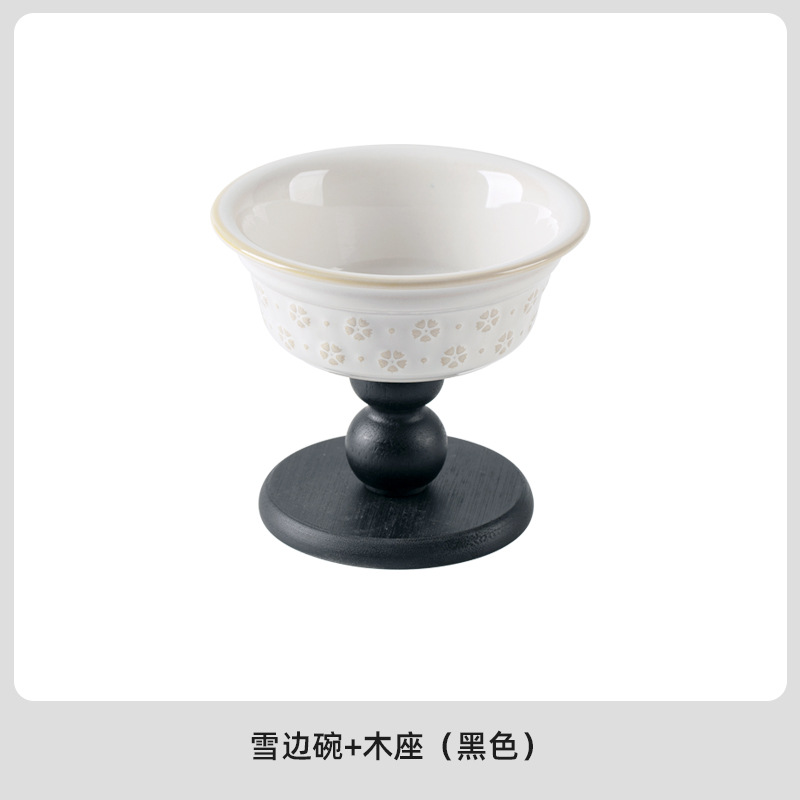 Cerámica de alto valor facial de gran calibre de patas altas para mascotas gatos cuello de protección contra derrumbe maceta de comida para gatos y perros al por mayor transfronteriza