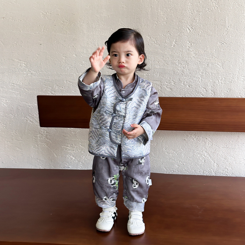 婴儿衣服秋装条纹上衣背带裤两件套外出服新生春秋男宝宝休闲套装|undefined