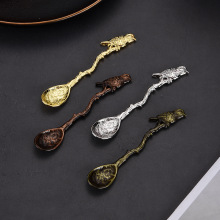 复古森林系创意锤纹小鸟咖啡勺田园果实精致蜂蜜勺冰淇淋雪糕勺