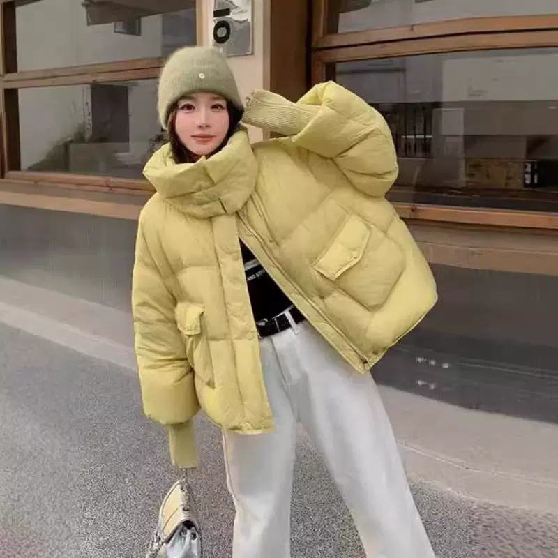 2025年秋冬季羽绒服女连帽短款时尚韩版宽松加厚保暖外套