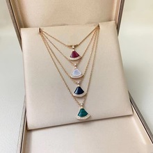 高版本宝家项链松石小裙子项链轻奢优雅气质扇子锁骨链厂家