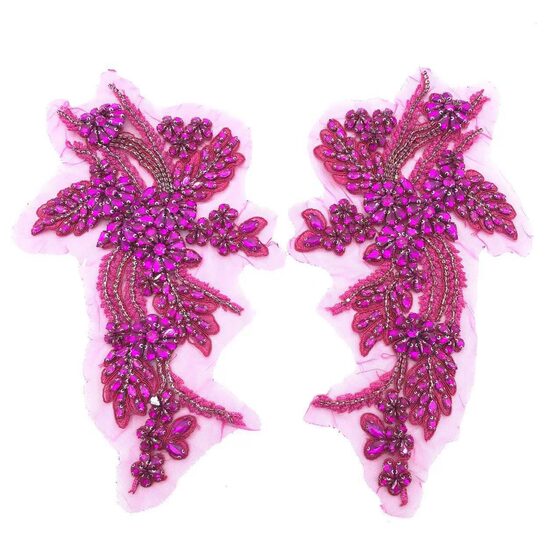 Handmade Beaded Diamond Embroidery Lace High-end Luxury Accessories High-end Bridal Wedding Dress Embroidery Lace Pair