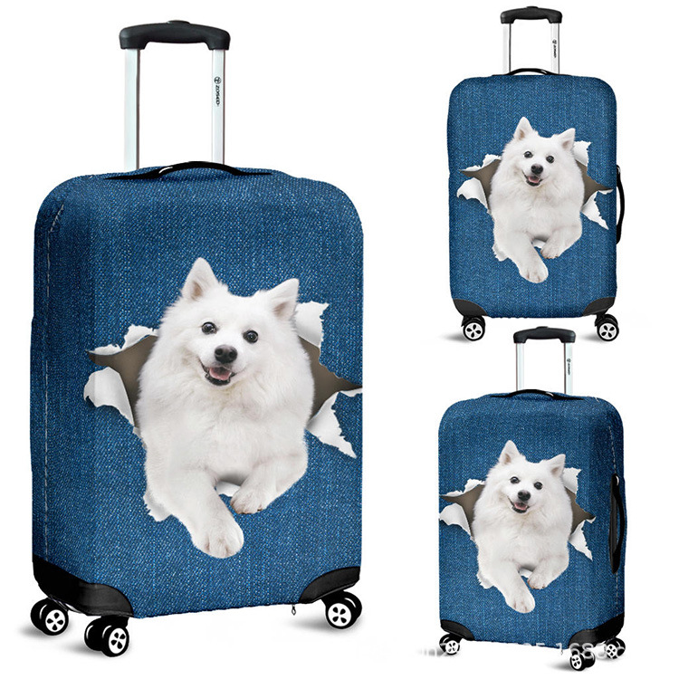 跨境货源新款拉杆箱包套 3D印花旅行箱行李箱套可定一件代发