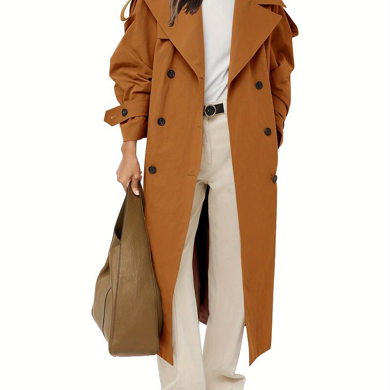 Oversized Windproof Trench Coat Double Womens Oversized Long|undefined