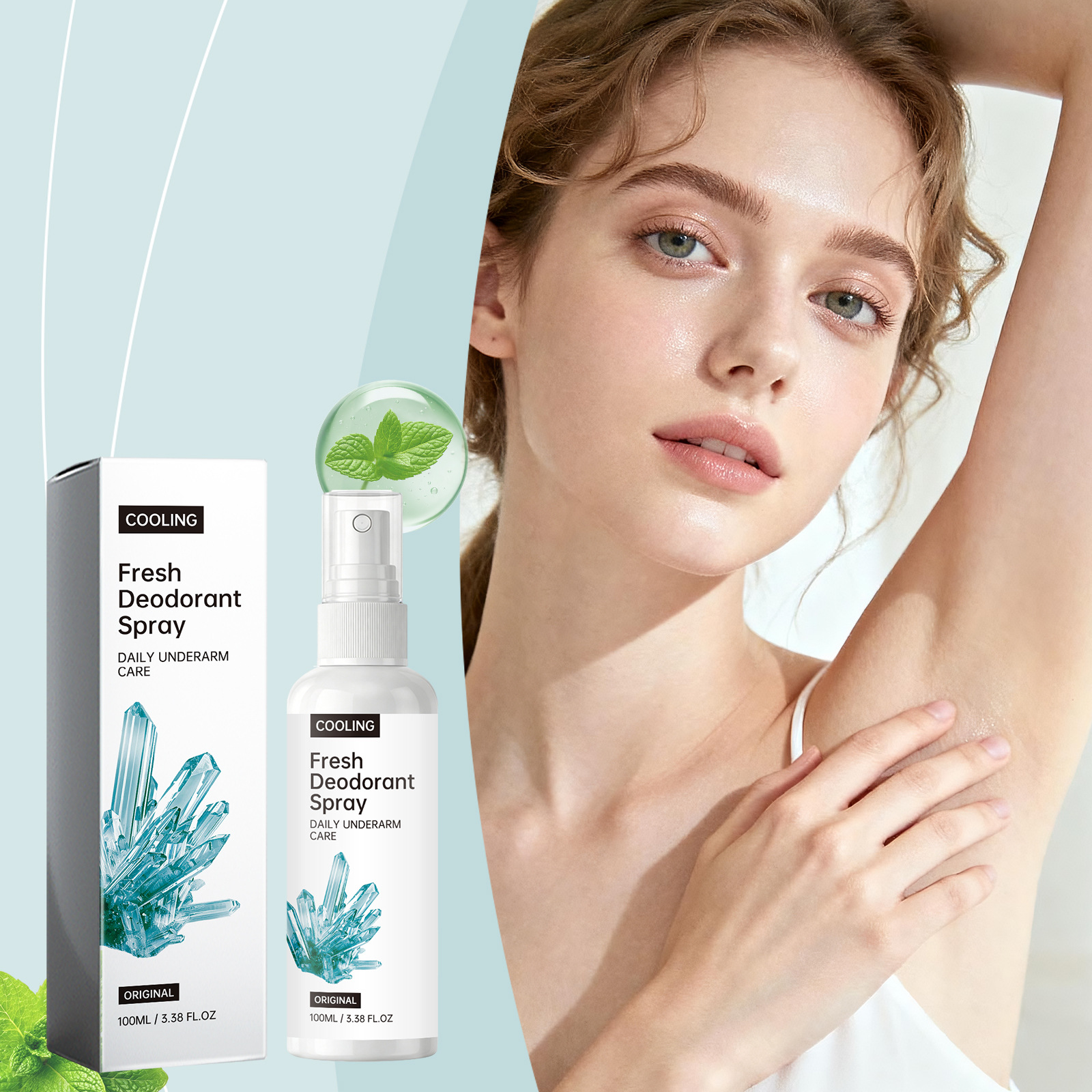 Refreshing Body Care Spray. Fresh and Cool Spray for Dry Skin, Refreshing and Comfortable. Delicate and Moisturizing, Does Not Weigh down the Skin
