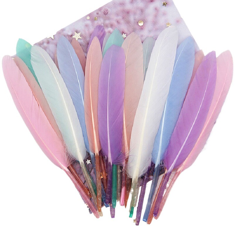 Goose feather small straight knife feather 10-15cm in stock wholesale feather earrings kindergarten DIY handmade jewelry materials