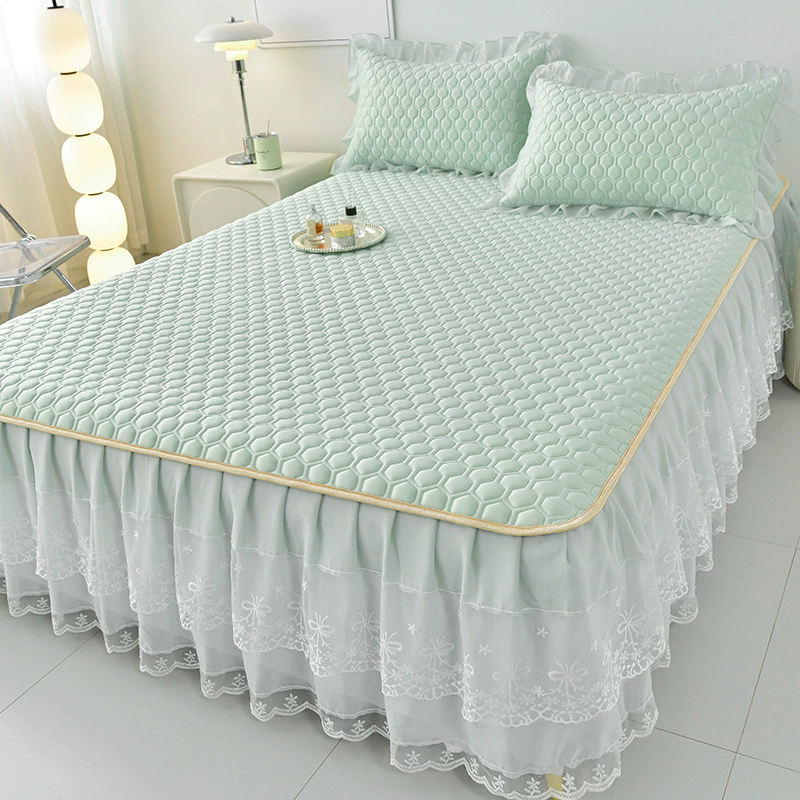 Тайские натуральные латексные коврики из трех частей Кровать юбка нескользящая толстая, можно стирать с мягким ковриком, можно складывать