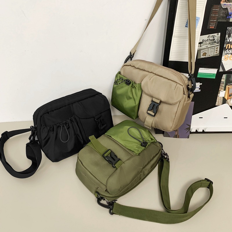 潮包休閒尼龍男女斜挎包大容工裝風學生斜挎包個性中性情侶運動包