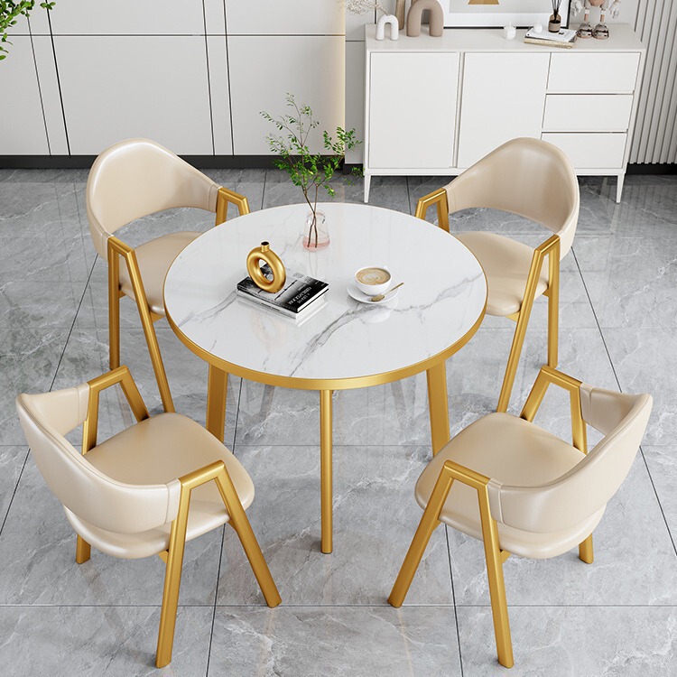 Simple Reception Table and Chair Combination Negotiation Table Business Store Reception Table and Chair Office Leisure Small Round Table