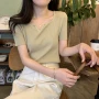 v领夏季气质法式针织衫