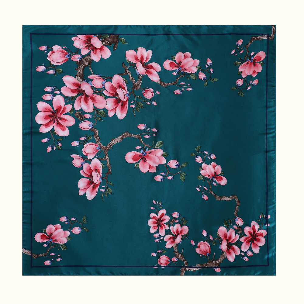 Elegant Flower Satin Printing Silk Scarves display picture 4