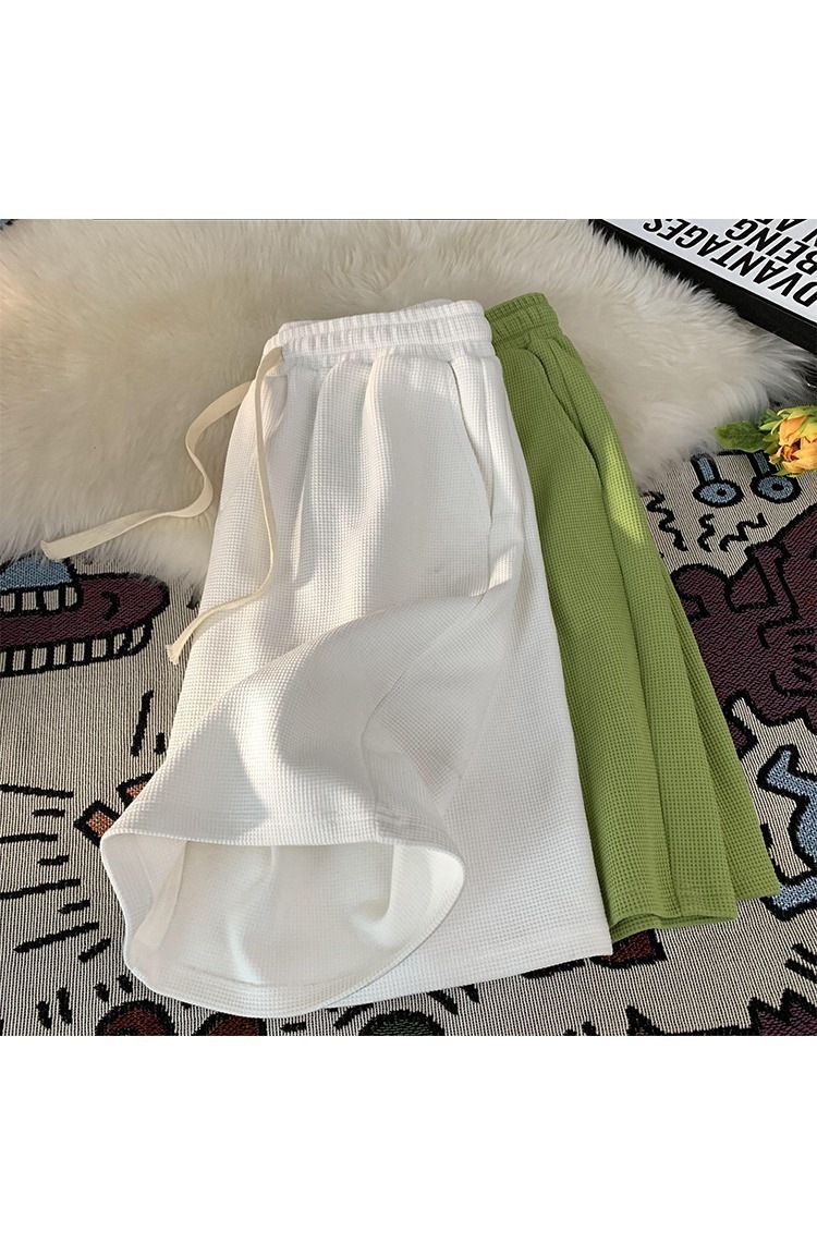 Men's Summer Sports Casual Shorts Loose Plus Size Waffle Five Point Pants New Style_viptrois.com