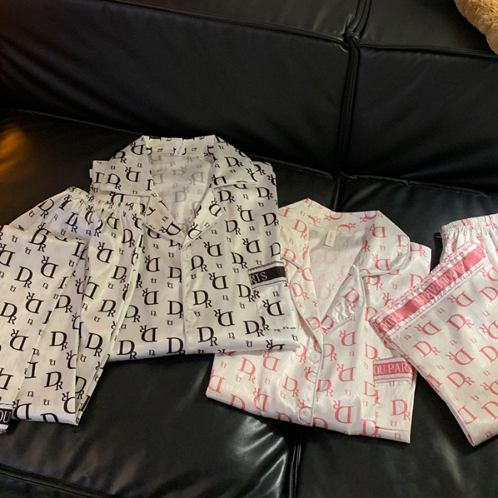 Panda japonés helado pareja pijama mujer primavera y otoño pantalones de mangas largas 2025 nueva ropa de casa de hombre de seda verano