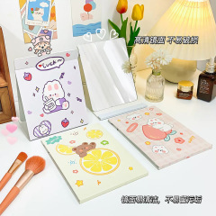High-definition paper folding makeup mirror, portable high-definition full-screen folding mirror, student desktop desk mirror, three-fold vanity mirror