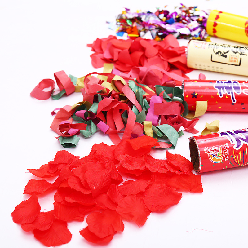 Ceremonia de fuegos artificiales suministros de boda vacaciones spray pétalos cinta de mano boda fuegos artificiales tubo