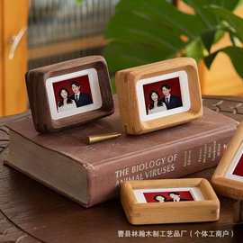 新款结婚登记照相框木质迷你小相框摆台diy磁吸式纪念相框冰箱贴