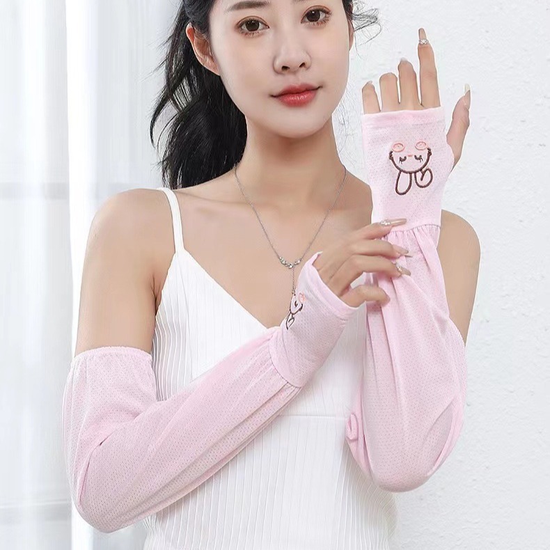 Summer Spring Ice Sleeve Sun Protection Rabbit Ice Silk Sleeve Sleeve Cover Women Thin Model UV Sleeve Net Arm Glove Women