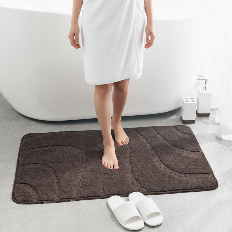 Baño de la puerta de la alfombra del suelo de la alfombra del baño de absorción de agua rápida almohadilla de pies secos gruesa flocado alfombra antideslizante del baño de baño