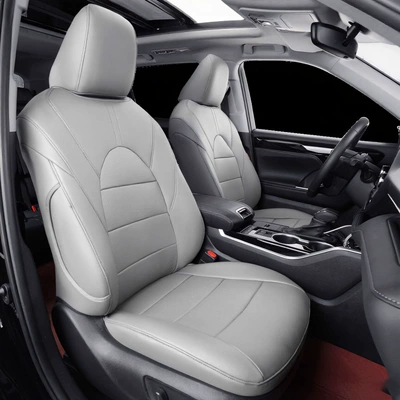 All-Season, Breathable, Wear-Resistant Seat, Modelə uyğun (Original) oturacaq örtükləri - elegant-gray-original-car-texture-five-seats-nappa-leather-full-surround-of-front-and-rear-rows