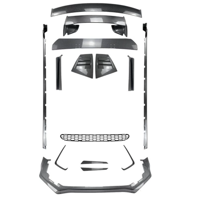 set of modification parts, Big Surrounded - early-stage-no-middle-net-full-set-of-body-parts-rear-spoiler-a-carbon-fiber-pattern-2014-2016