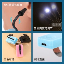 批发专业采耳工具USB充电拇指灯手灯发光可视采挖掏耳朵手指灯聚