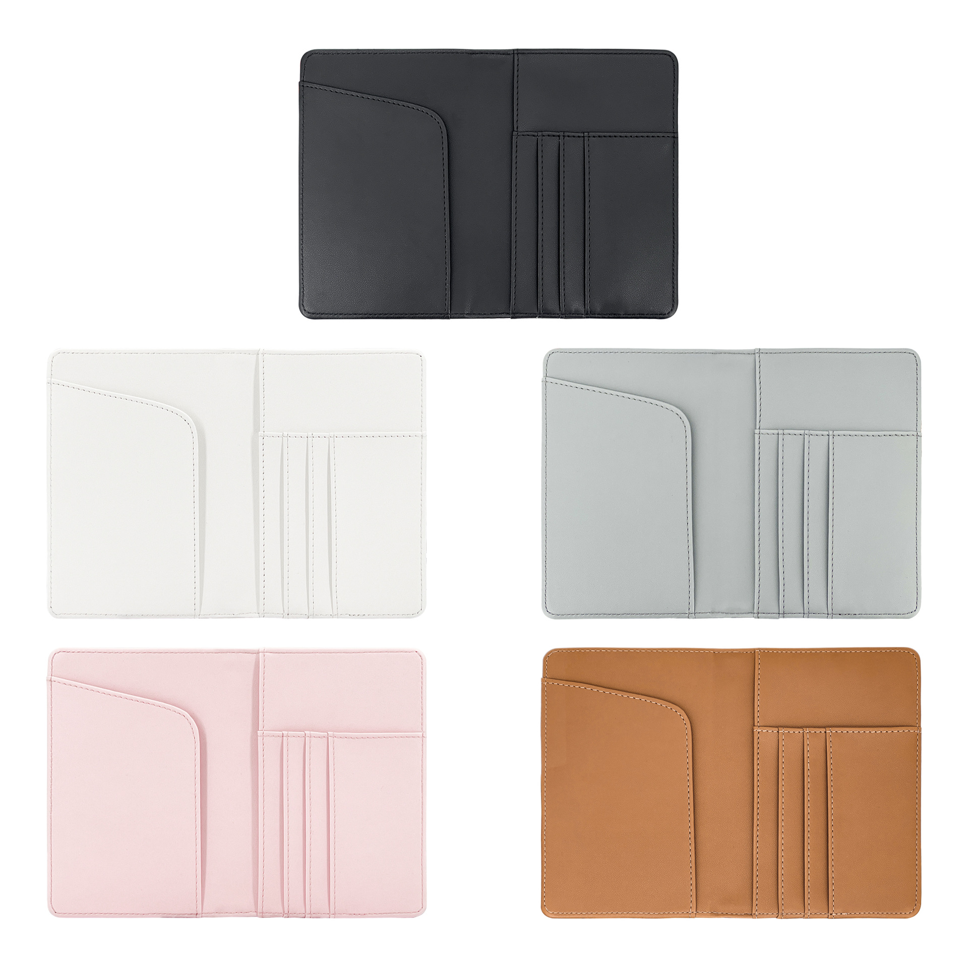 Heat Transfer Passport Cover, Multi-Functional Passport Card Holder, Document Holder, Travel Long-Style Solid Color Sublimation Passport Holder Wholesale