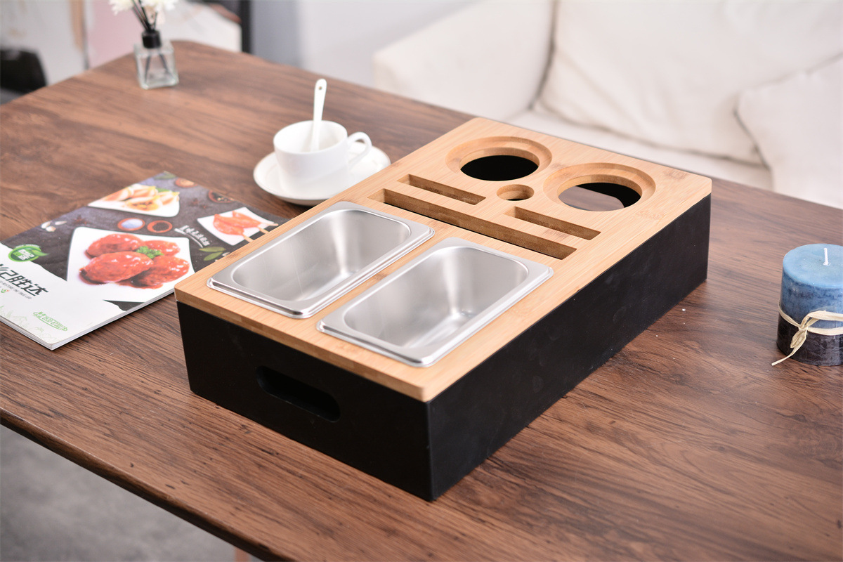 Caja de snack de sofá de madera maciza transfronteriza caja de cerveza de madera bandeja de almacenamiento de control remoto de escritorio soporte caja de almacenamiento de snack
