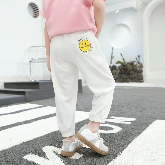 Children's Casual Anti-mosquito Pants Summer Girls' Refined Cotton Baby Ice Silk Sports Men's Children's Wear Spring and Autumn Thin Pants Summer Wear