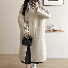 2025新款韩版双面羊毛大衣双面呢女中长款加厚毛呢羊毛冬季外套女