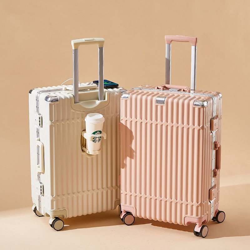 Multifunctional Suitcase Aluminum Frame 20inch Trolley Case Universal Wheel Cup Holder with Built-In USB Interface Boarding Suitcase Multifunctional Suitcase Aluminum Frame 20inch Trolley Case Universal Wheel Cup Holder with Built-In USB Interface Boarding Suitcase