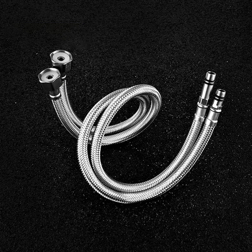 304 stainless steel braided pointed hose hot and cold faucet water inlet pipe basin basin upper water pipe 4 points high pressure pipe