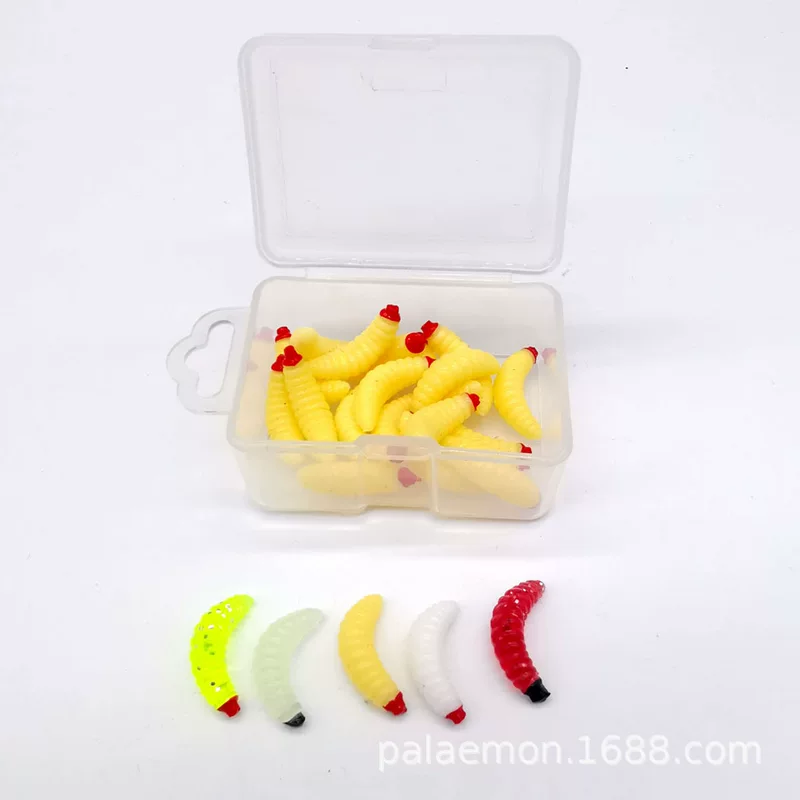 Набор мягких приманок 2.4см0.5GPVC гибких червей Red-headed bread worm бионический червь road sub -soft bait